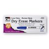 Charles Leonard Dry Erase Markers, Low Odor, Bullet Tip, Blue, PK36 47315